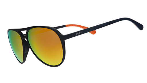 Call Me Tarmac Daddy | schwarze Pilotenbrille mit bernsteinfarbenen Gläsern | goodr MACH G sunglasses